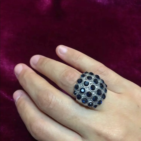 Luxury 925 Silver Sapphire Ring  New - Picture 2 of 11